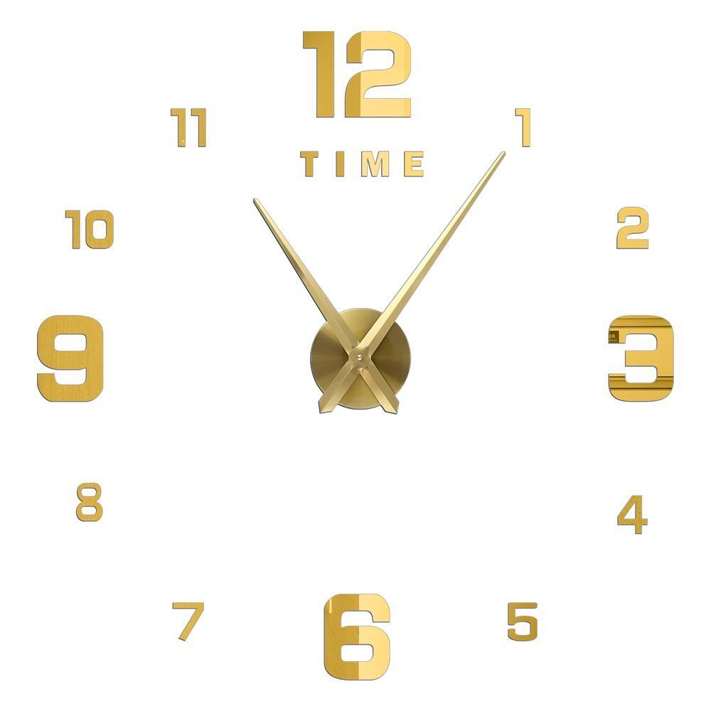 DIY Wall Clocks Acrylic Mirror Large 3D Frameless Home Living Room Decor 37-47In