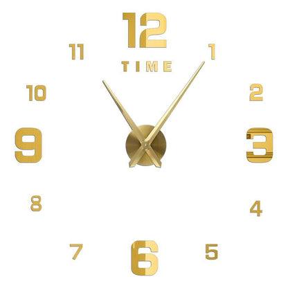 DIY Wall Clocks Acrylic Mirror Large 3D Frameless Home Living Room Decor 37-47In