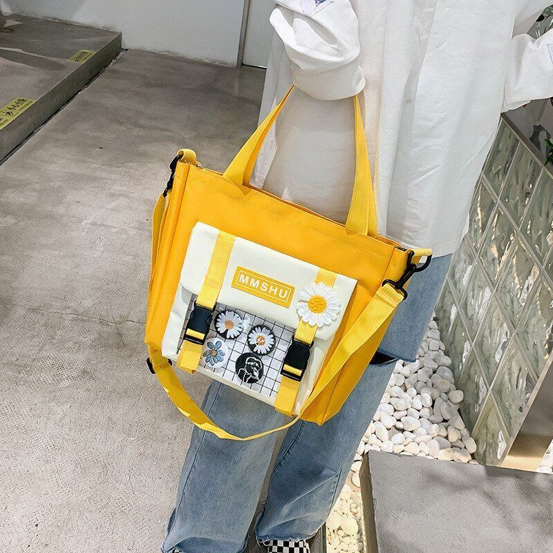 4Pcs/set Canvas School Bags Large Laptop Backpack Bookbag Travelling 41*30*12 CM