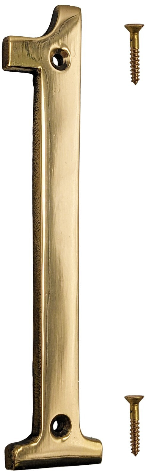 6-inch Shiny Gold House Number w/ Screws, Polished Brass, Mailbox / Home Numbers