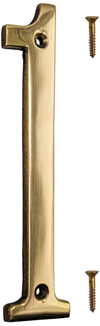 6-inch Shiny Gold House Number w/ Screws, Polished Brass, Mailbox / Home Numbers