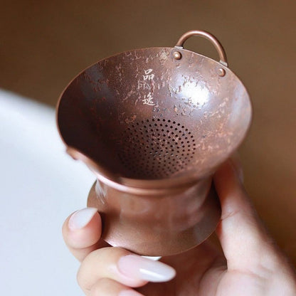 Japanese Purple Copper Handmade Teapot Strainer Gongfu Tea Accessory