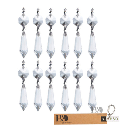 10 Replacement Clear Chandelier Icicle Crystal Prisms Octogan Bead for Lamp 38mm