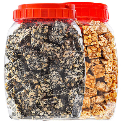 Original Low-Sugar Sesame Peanut Halva Handmade Black Sesame Candy Snack - 500g