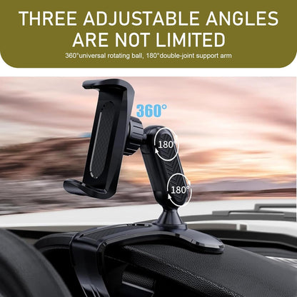 360° Rotatable Car Phone Holder – Adjustable Spring Clamp for 4.7"-6.5" Smartpho