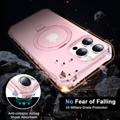 Magnetic Case for iPhone 16 15 14 13 Pro Max with O-Ring Stand Mag-Safe Cover