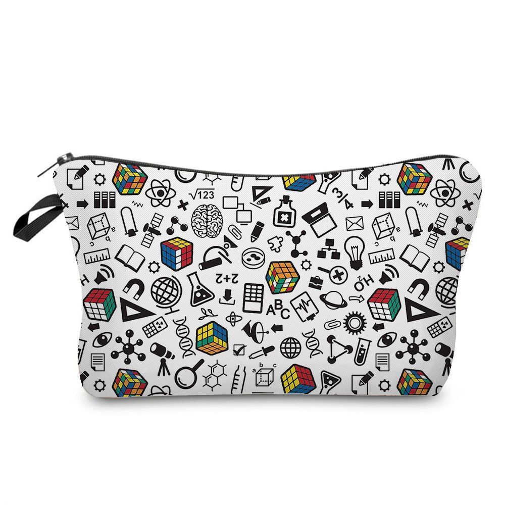 Natural Science Printed Student Pencil Case Teacher Cosmetic Storage Toilet Bag