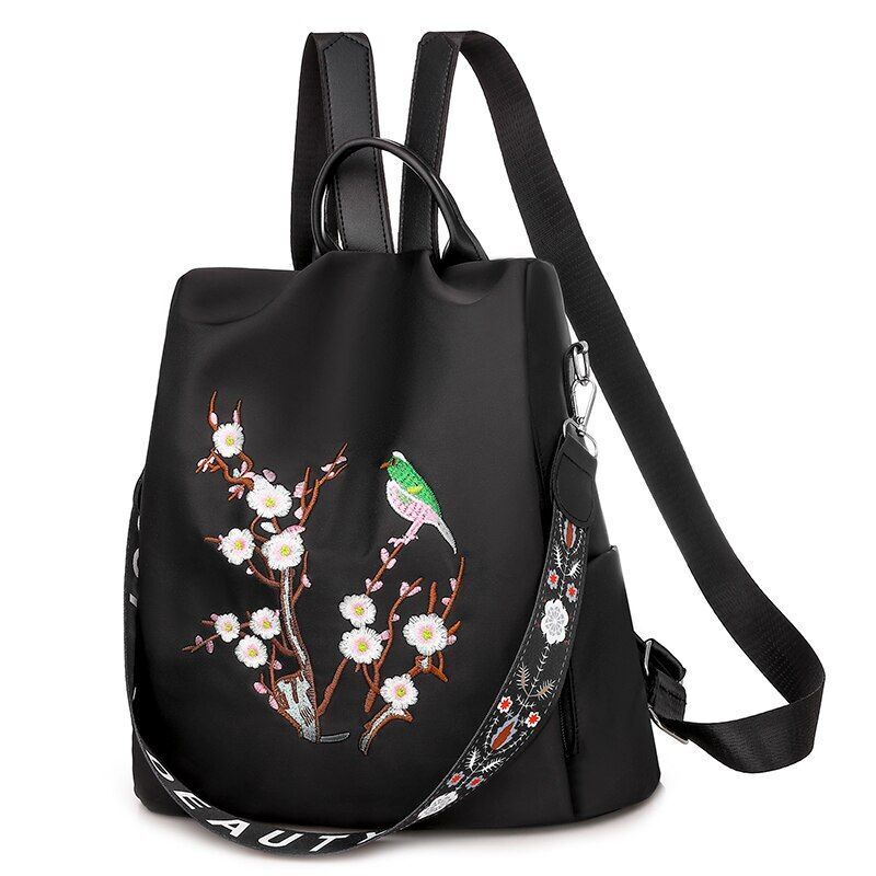 Embroidery Waterproof Oxford Backpack Anti-theft School Bag High Quality Large