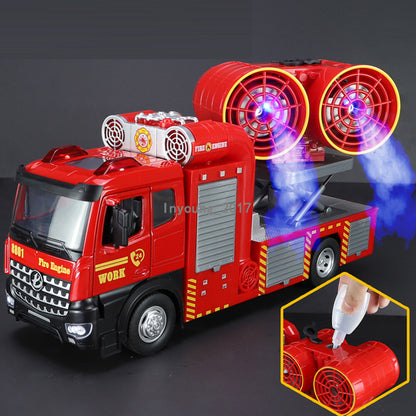 1:18 Smoke Exhaust Fire Truck Model Toy Car Diecast Toy Vehicle Fire Engine Toys