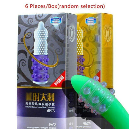 Latex Condoms For Men 3D/5D Spike Dotted Ribbed G-Spot Contraceptive Condoms