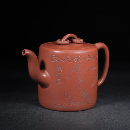 l-0Chinese Yixing Zisha Clay Handmade Exquisite Teapot （双圈 底款：景舟制壶）