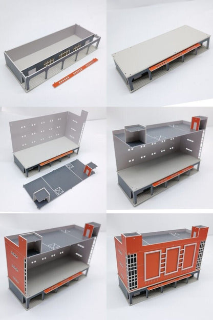 1/150 Scale Buildings Railroad Modern Commercial Orange Shopping Mall Model A1
