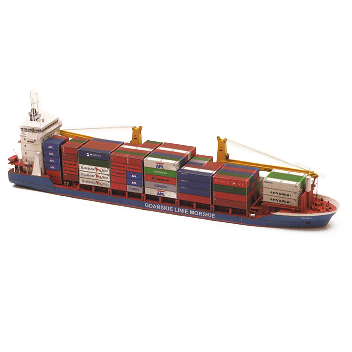 1/400 Polish Gdansk Cargo Ship Model Handmade DIY Paper Model Ornament Display