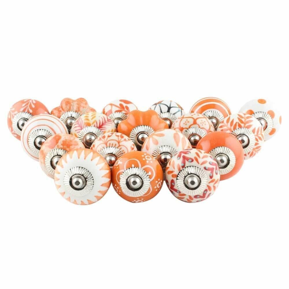 Assorted Pack of 10 Artistic Knobs Dresser Drawer Ceramic Knobs Cabinet Pulls