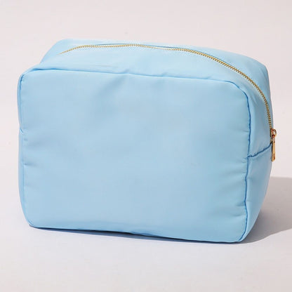 Waterproof Nylon Pouch Cosmetic Bag Letters Patch Makeup Bag Big Toiletry Purse