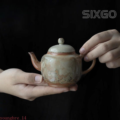 Ink Wood-fired Porcelain Teapot Pot Chinese Tea Brewing Kettle Tea Ceremony