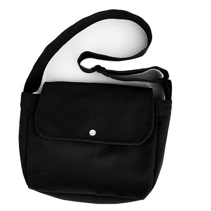 Canvas Handbag Messenger Bag Large Capacity Solid Color Shoulder Bag Simple