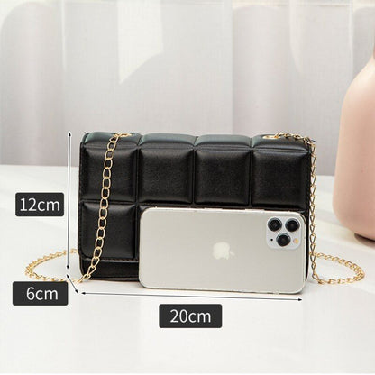 Synthetic Leather Shoulder Bag Chain Rhomboid Crossbody Purse Handbags Phone Bag