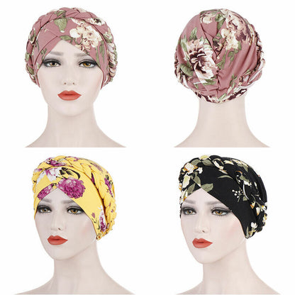 Muslim Women Braid Turban Hijab Hat Hair Loss Bonnet Chemo Cap Wrap Headscarf*
