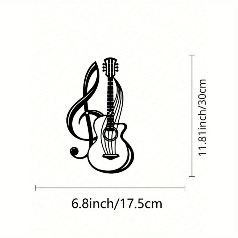 CIFbuy Black Metal Guitar Wall Art Iron Sculpture Home Decor Music Gift