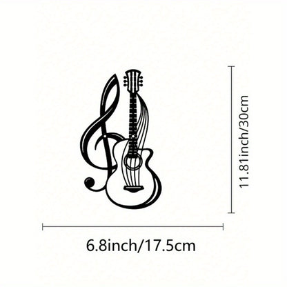 CIFbuy Black Metal Guitar Wall Art Iron Sculpture Home Decor Music Gift