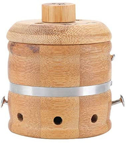 Moxa Burner Box Moxibustion Box Holder Bamboo Pot 2.6 Inch Acupoints Therapy