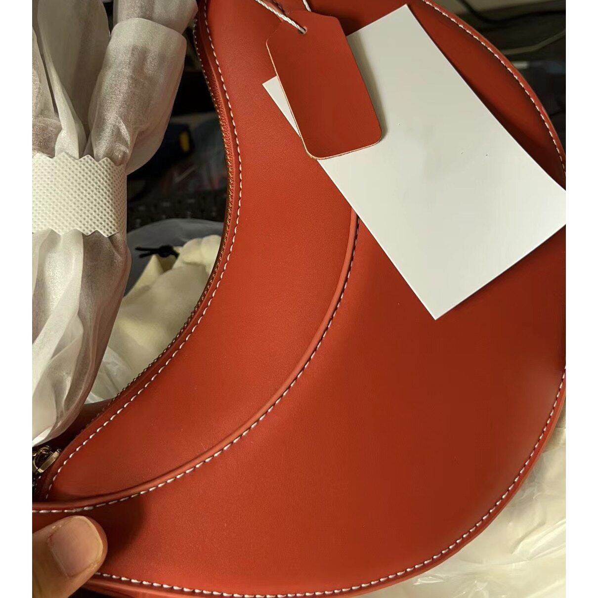 Genuine Leather Shoulder Bag Women Handbag Saddle Bag Half Bag Underarm Bag