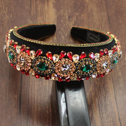 Women Headbands Baroque Fashion Rivet Sponge Luxury Hair Hoop Ladies Headdresses
