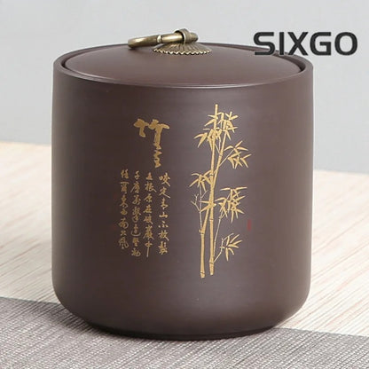 Purple Clay Tea Tin Sealed Pot Tea Container Yixing Zisha Teaware Accessories