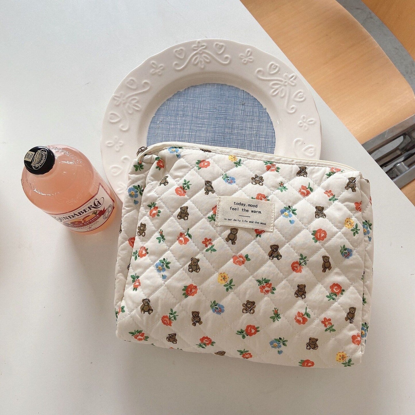 Floral Makeup Bag Multifunctional Cosmetic Pouch Large Travel Toiletry Bags Case