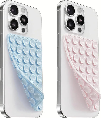 2 Pack Silicone Suction Cup Phone Case Mount Double Sided, Sticky Phone Grip wit