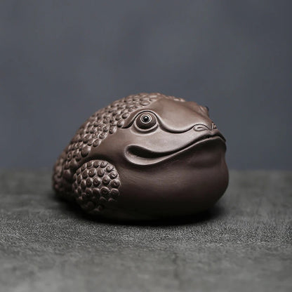 8.8cm Purple Clay Tea Pet Lucky Golden Toad Ornaments Tea Set Tea Ceremony