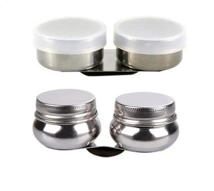 Painting Palettes Stainless Steel Oil Paint Pot Single Double Hole Drawing Tools