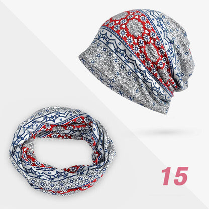 Women Floral Baggy Slouchy Beanie Hat Headwear Scarf Snood Hat Cancer Chemo Caps