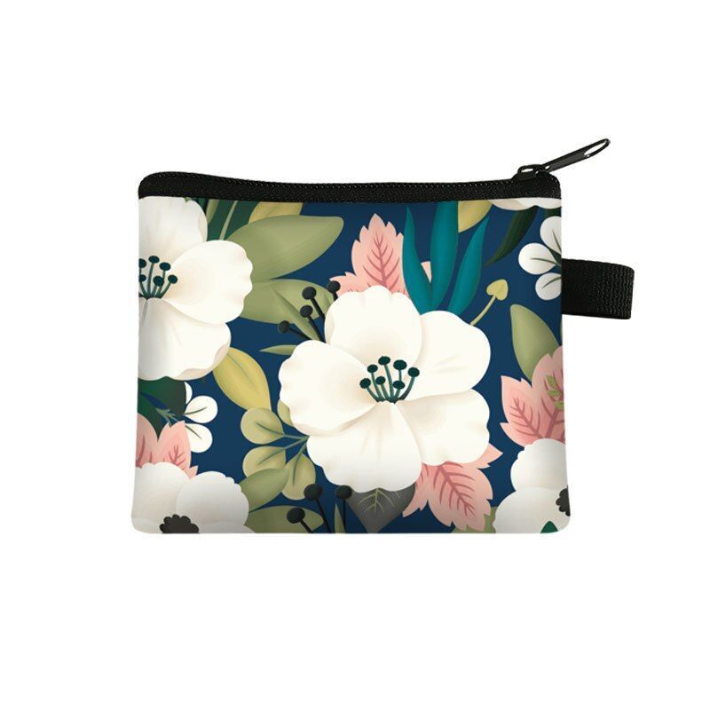 Floral Print 13.5*11 CM Cosmetic Bag Napkin Organizer Coin Card Lipstick Pouches
