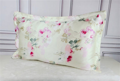 Mulberry Silk Pillowcase 25 Momme Floral Genuine Silk Sleep Pillow Cover Counter