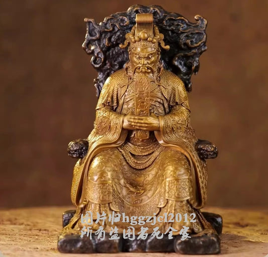 Brass Wu Ye Statue Fifth Master Dragon King Son Wealth God Buddhism Career Decor