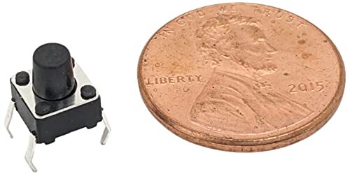100 Pack 6mm Square Tact Momentary Switch, 3.5mm Button Height-Breadboard & PCB