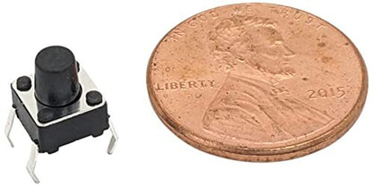 100 Pack 6mm Square Tact Momentary Switch, 3.5mm Button Height-Breadboard & PCB
