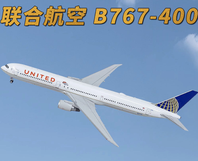 1:400 Panda UNITED BOEING 767-400 Passenger Airplane Diecast Aircraft Model
