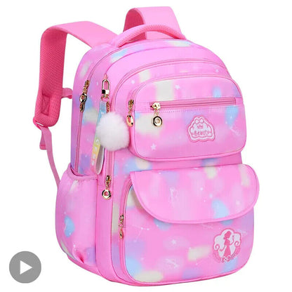 Girl Children Backpack School Bag Back Pack Pink Kid Child Schoolbag Class Kit
