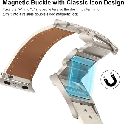 Leather Magnetic Band Compatible with Apple Watch Bands 38Mm 40Mm 41Mm 42Mm 44Mm