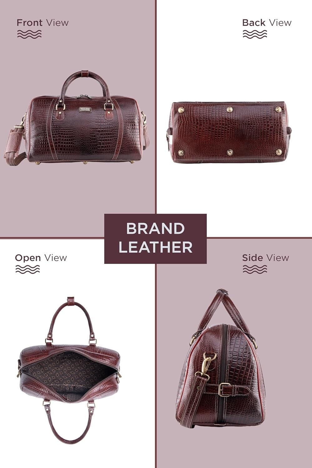 Genuine Leather Travel Duffel Bag Weekend Luggage Leather Duffle Bag