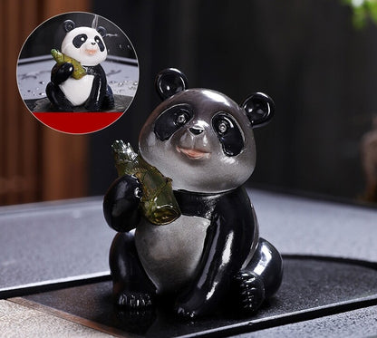 Color Change In Touch Of Hot Water Resin Panda Statue Table Decoration Tea Pet