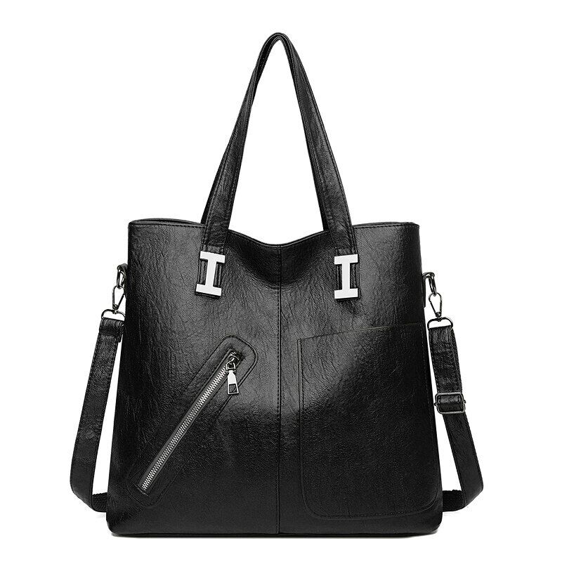 Luxury Handbags Letter Pu Leather Women Shoulder Bags Big Capacity Crossbody Bag
