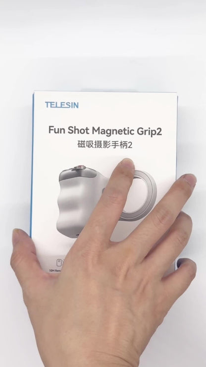 TELESIN Phone Grip – 8X Magnet, Dual Fill Light, 360° Remote