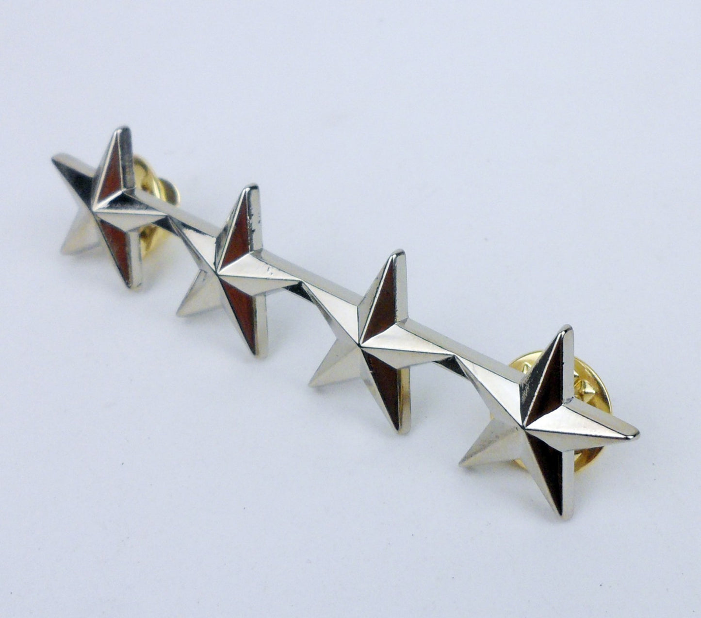 SILVERY METAL US MILITARY BERET STARS BADGE PIN INSIGNIA / U.S. RANK PIN