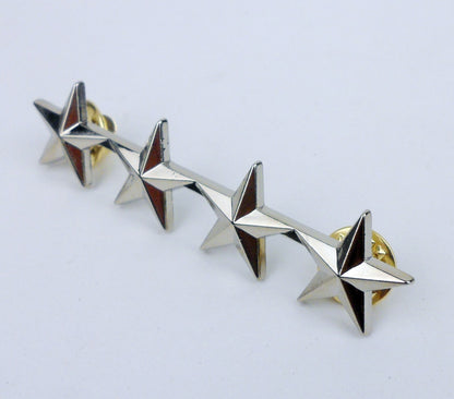 SILVERY METAL US MILITARY BERET STARS BADGE PIN INSIGNIA / U.S. RANK PIN