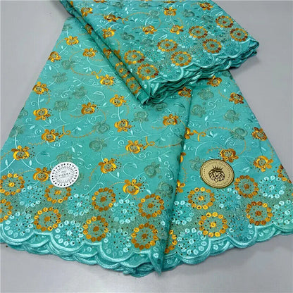 5 yard Swiss lace latest heavy beaded Embroidery 100% lace popular