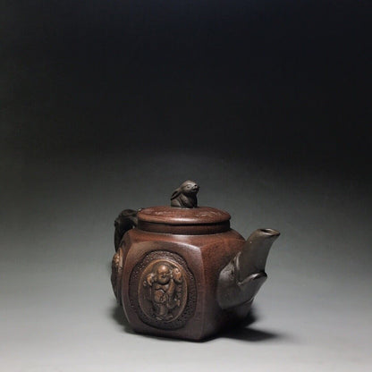 Chinese Yixing Zisha Clay Handmade Exquisite Teapot（六方来福 底款：时大彬）